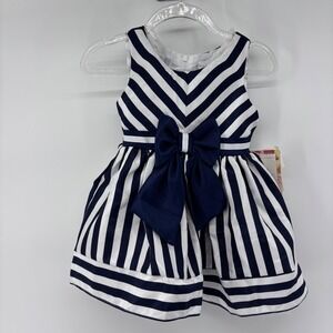 Sweet Heart Rose Baby Toddler Girl's Striped Dress Bow Accent Party Outfit